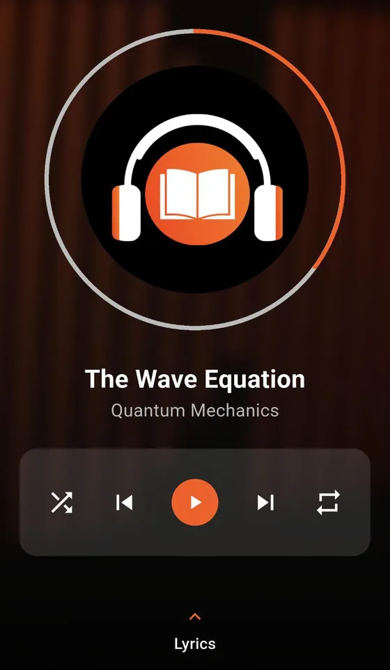 TuneTutor player view: a generated song, The Wave Equation, with playback controls.